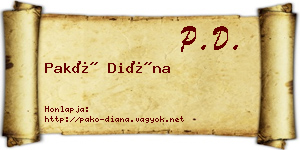 Pakó Diána névjegykártya